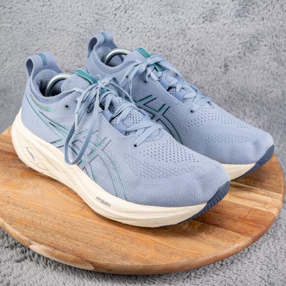 Mens Asics Gel Nimbus 26 Size 10 Light Blue Needs Insoles - Picture 1 of 10